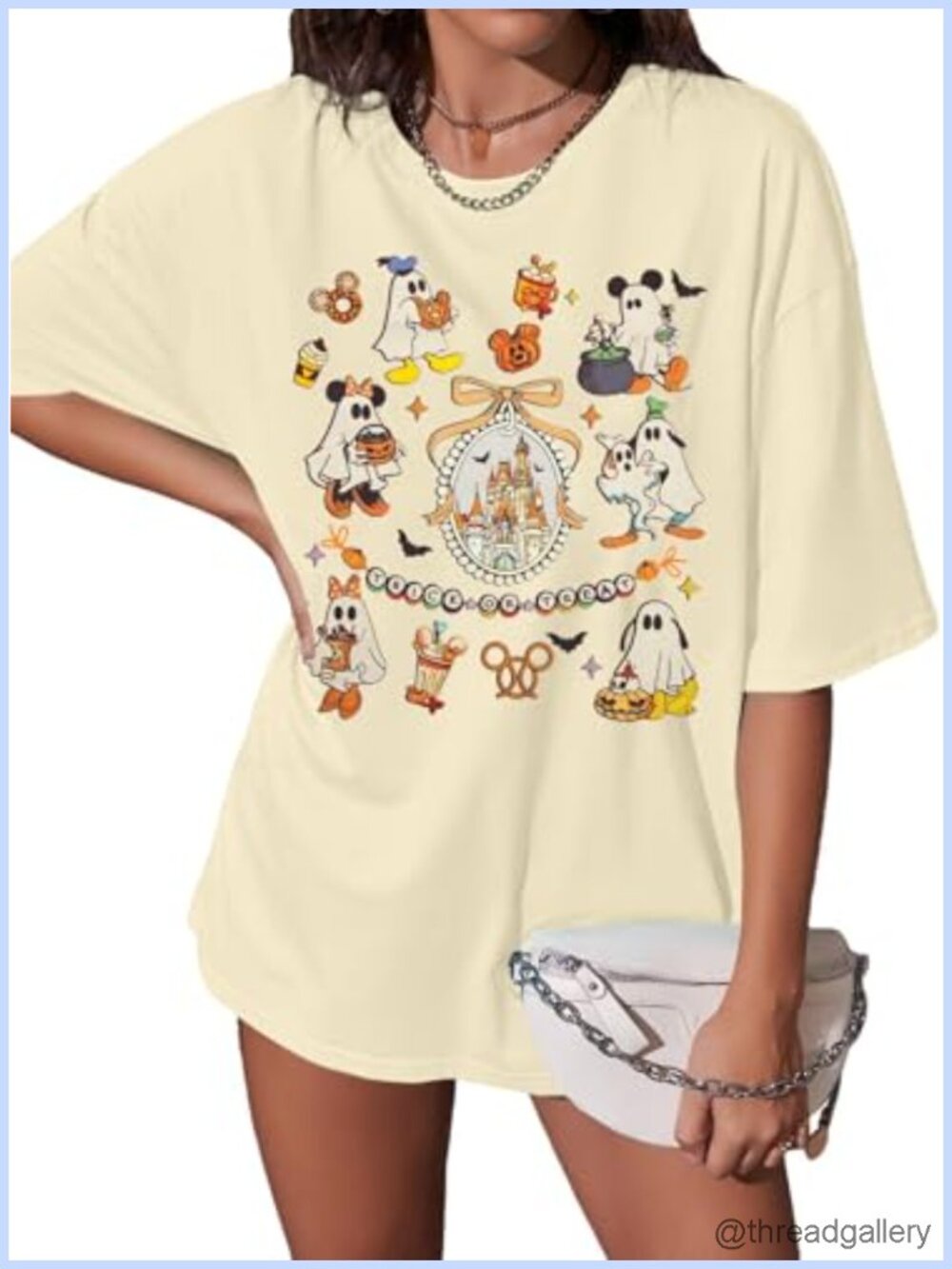Women's Halloween Graphic T-Shirt Oversized Crew Neck Short Sleeve Cotton Blend